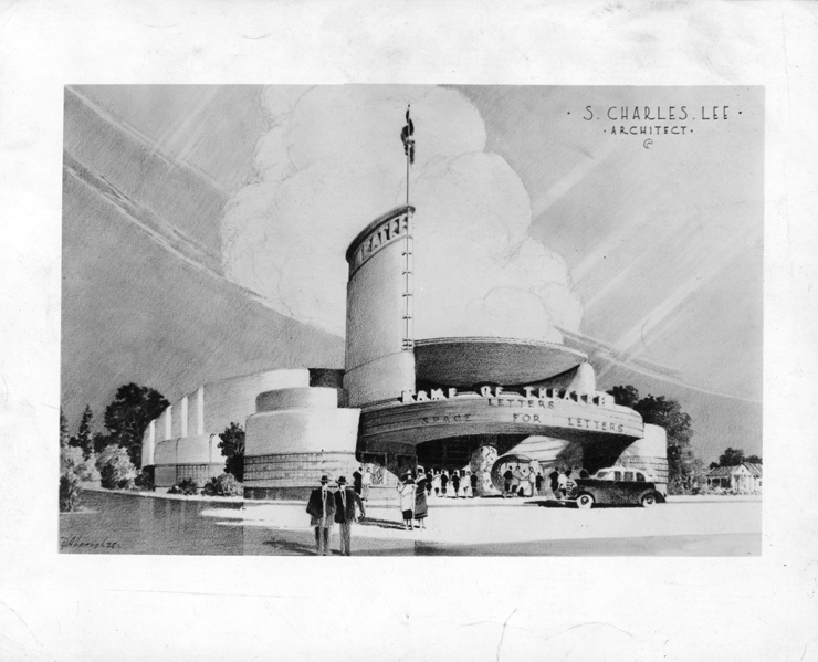 Academy Theater Rendering - S. Charles Lee Papers - UCLA Library Special Collections 